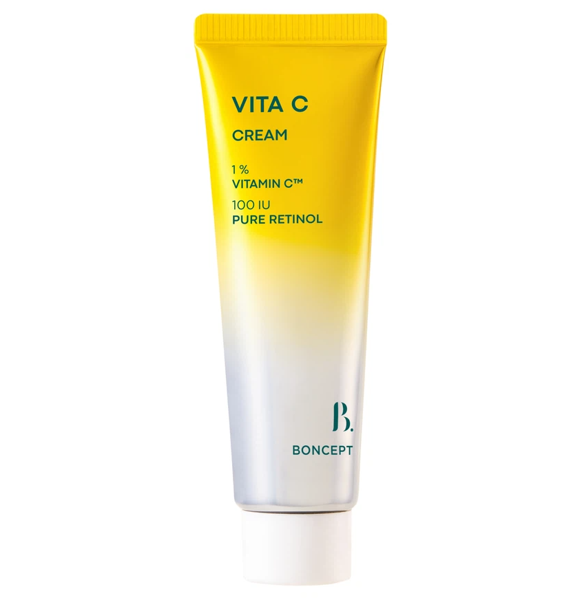 Boncept Vita C Cream 50ml, Brightening Face Moisturizer with Niacinamide, Retinol & Hyaluronic Acid