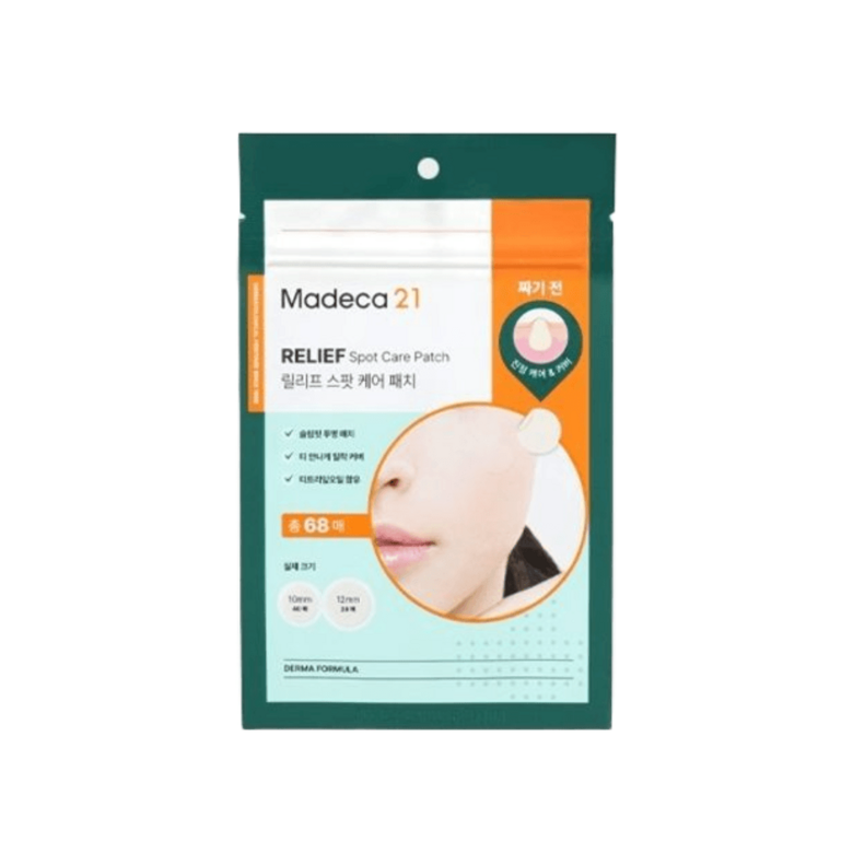Madeca21 Relief Spot Care Patch 68 Count, Hydrocolloid Blemish Patches for Sensitive Skin, TECA Skin Care