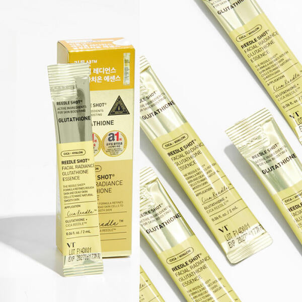 VT Reedle Shot Facial Radiance Glutathione Essence 2ml x 6 Capsules, Brightening Skin Booster with VT Reedle™ Technology