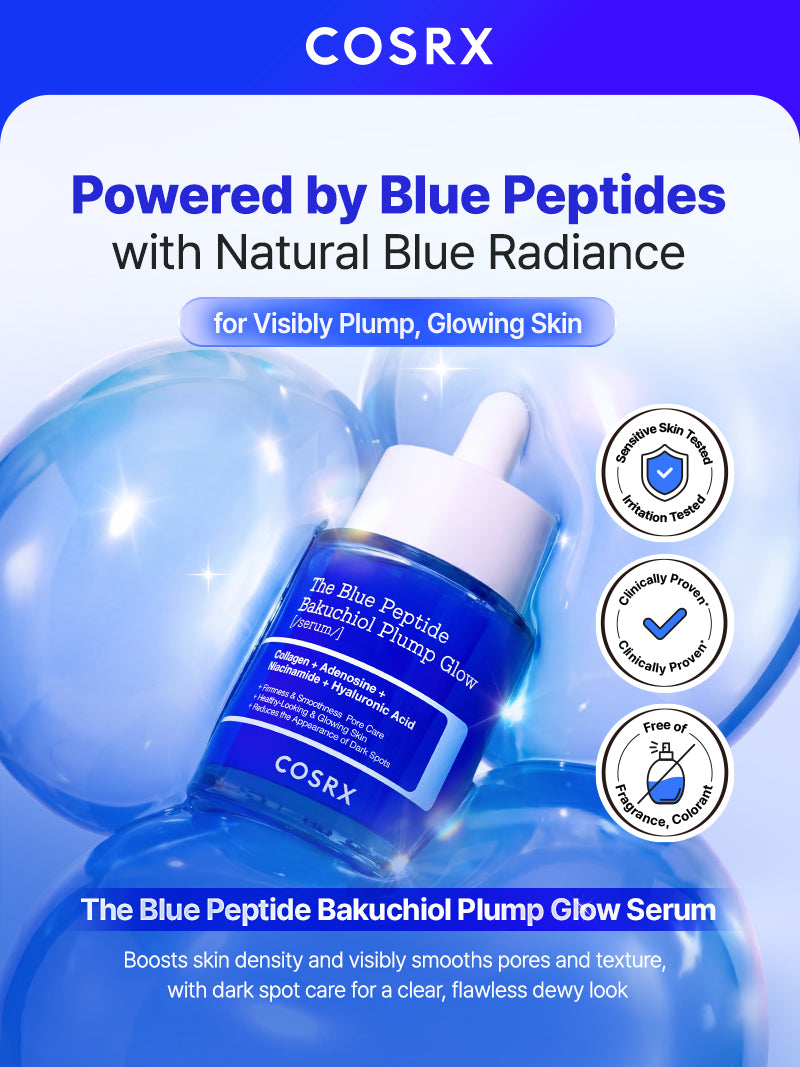 COSRX The Blue Peptide Bakuchiol Plump Glow Serum 50ml — official product detail