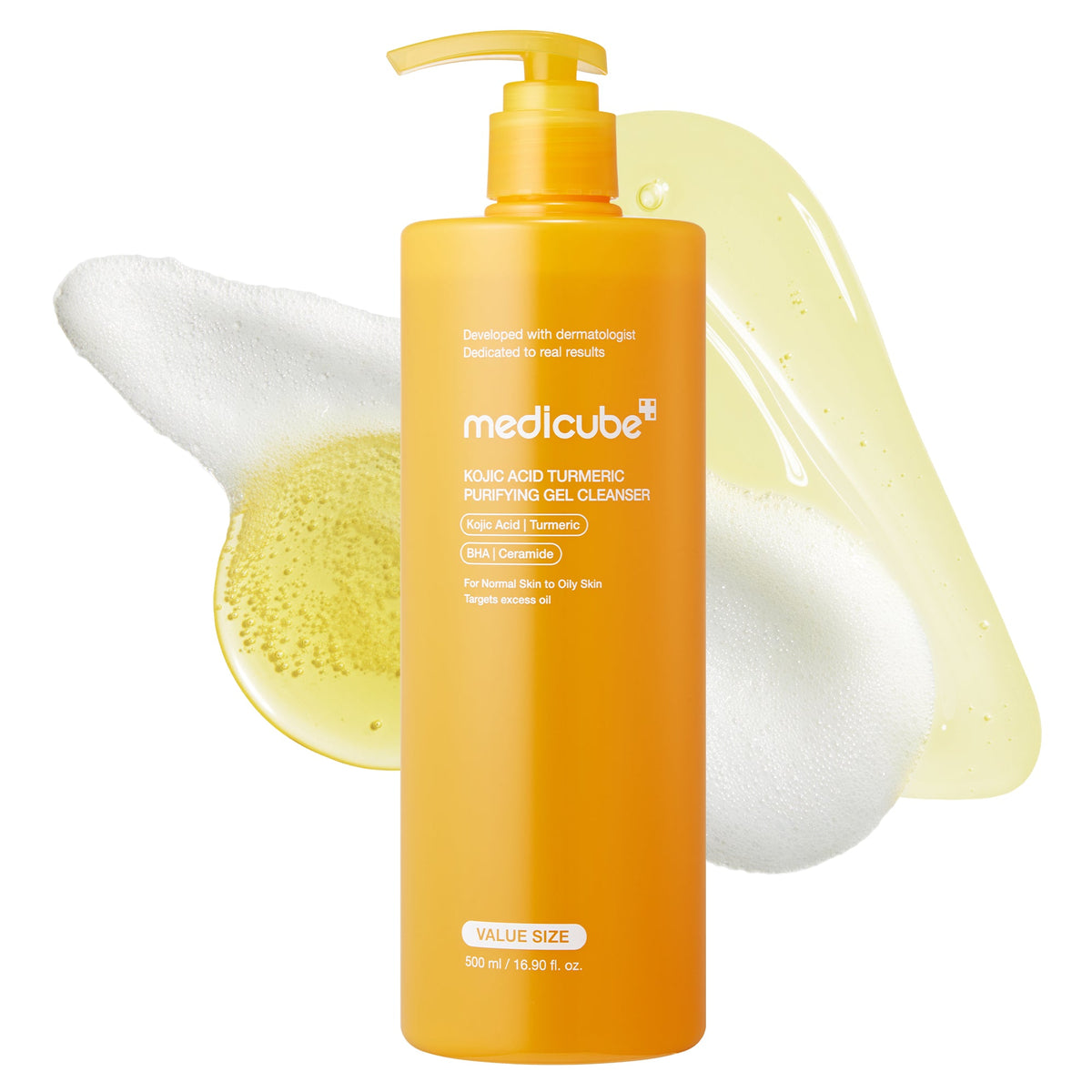 Medicube Kojic Acid Turmeric Purifying Gel Cleanser 500ml pump bottle