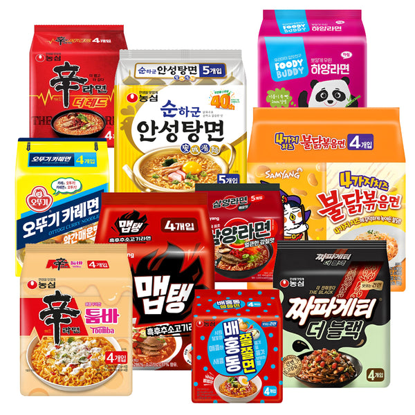 Original Korean Instant Ramen Noodles Variety Pack (5ea) / New ramen every month / Shipped worldwide directly from Korea