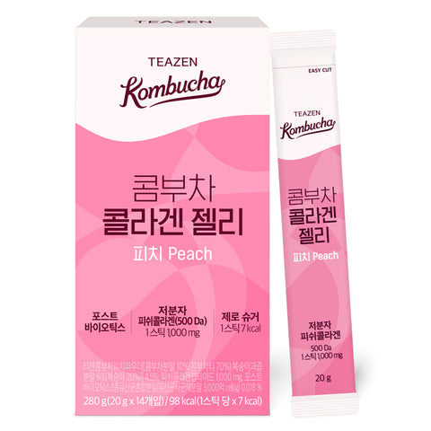 [TEAZEN] Collagen Peptides Gummies Kombucha Stick Jelly 14 Sticks - JTORY : Quick Delivery From KOREA