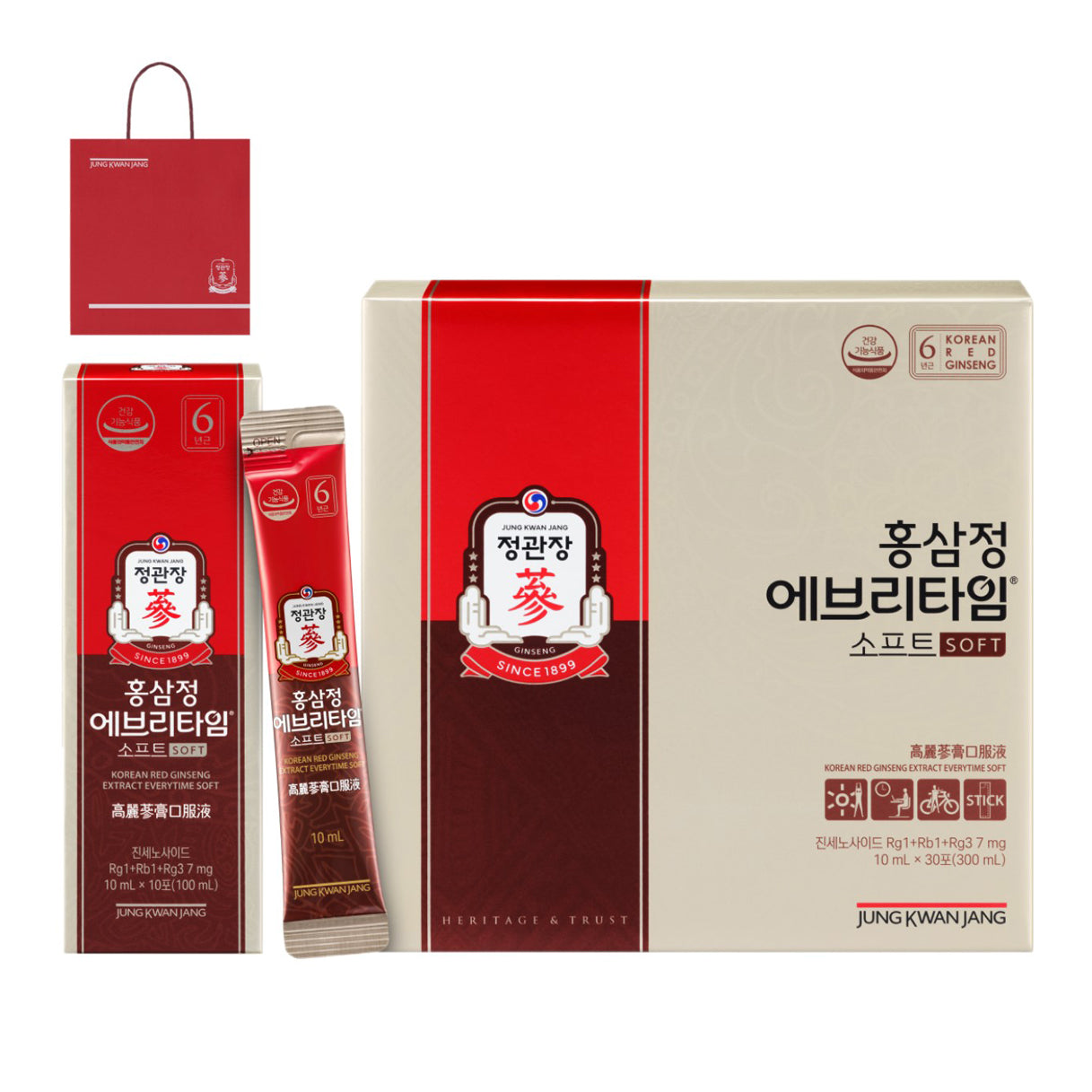 [CheongKwanJang] Red Ginseng Everytime Extract Stick SOFT 300ml (10ml*30ea) / Brain Support and Natural Energy Booster