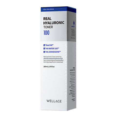 [WELLAGE] Real Hyaluronic Toner 100 - Korean Toner with 93% Hyaluronic Acid Water 200ml - JTORY : Quick Delivery From KOREA