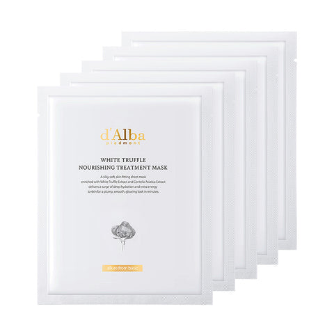 [d’Alba] Italian White Truffle Nourishing Mask, Vegan Skincare, Nourishing Sheet Mask for Dry and Tired Skin 5sheet - JTORY : Quick Delivery From KOREA