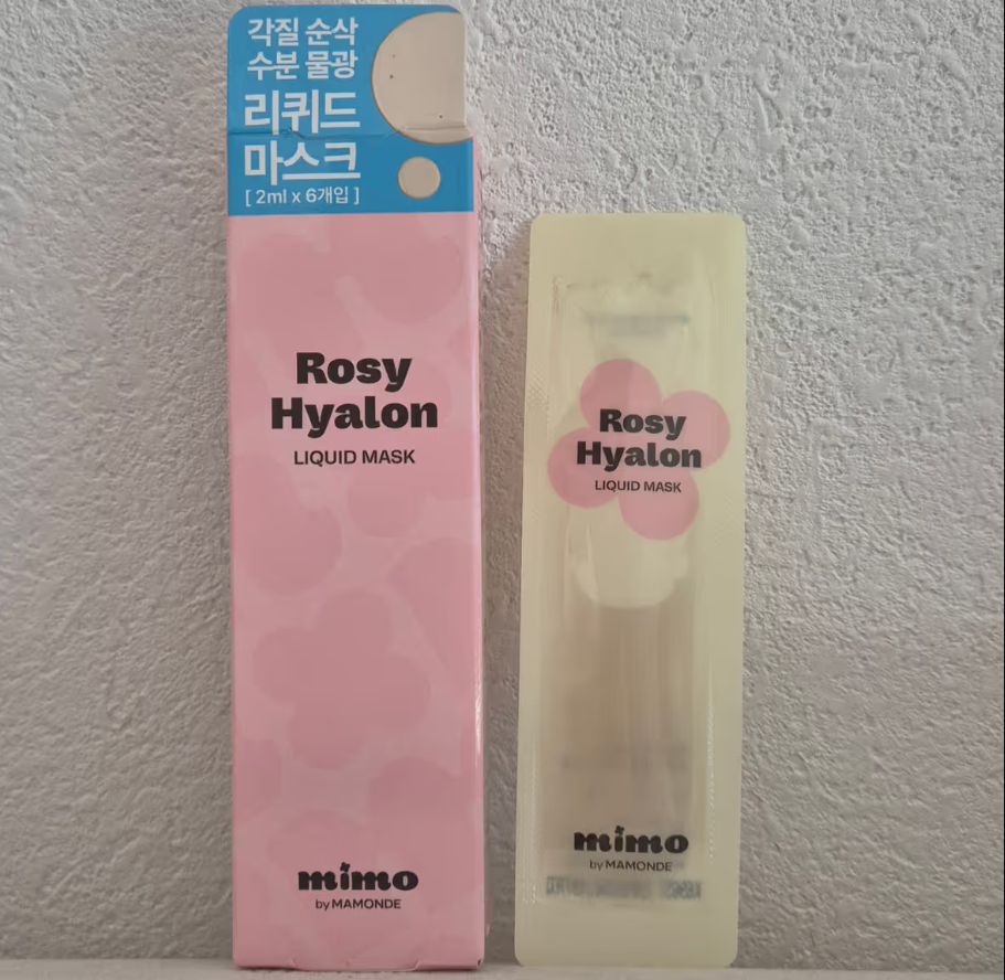 MIMO by Mamonde Rosy Hyalon Liquid Mask 2ml x 6 Capsules, Hyaluronic Acid Hydrating Leave-On Face Mask