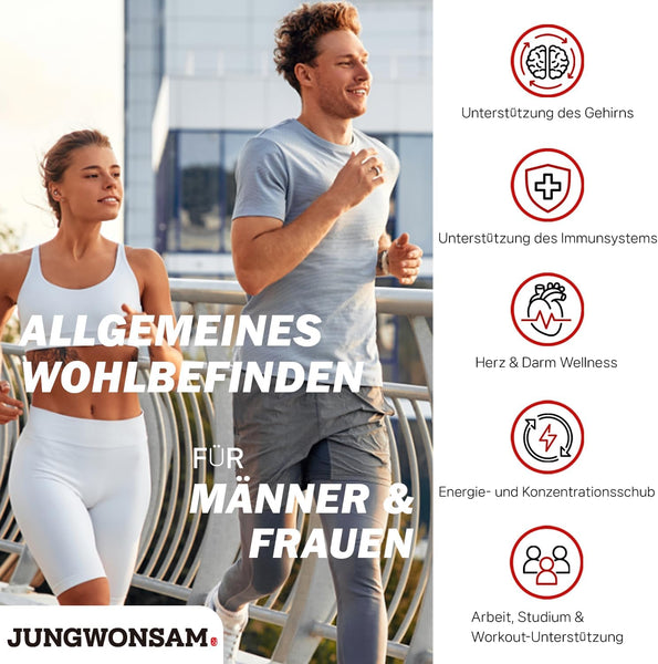 Jungwonsam 6-Year Korean Red Ginseng Extract 365 | 30 Sticks | Vegan | 7mg Ginsenosides per Stick | Energy, Focus, Fatigue, Immune Support | Supplement for Men & Women
