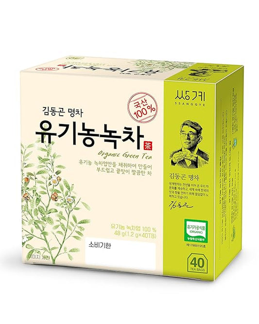 [Ssanggye] 100% natürliches Superfood, reiner Bio-Grüntee, Jakseol, 40 Teebeutel