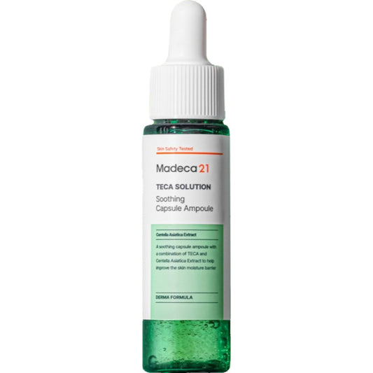 Madeca21 TECA Solution Soothing Capsule Ampoule 30ml, Cica Barrier Care Serum for Sensitive Skin