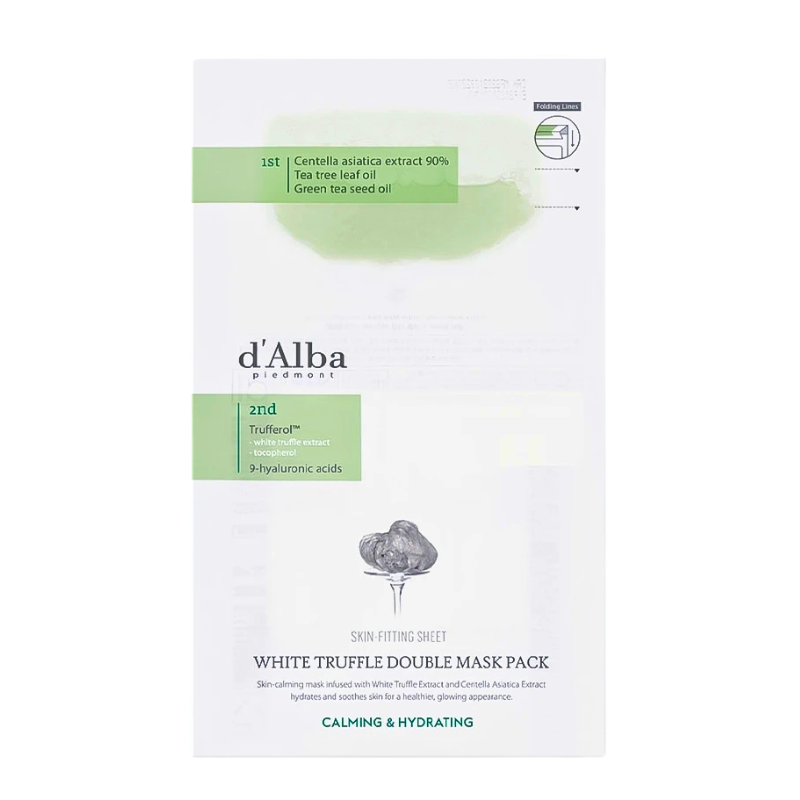 d'Alba White Truffle Double Mask Pack Calming & Hydrating 10 packs